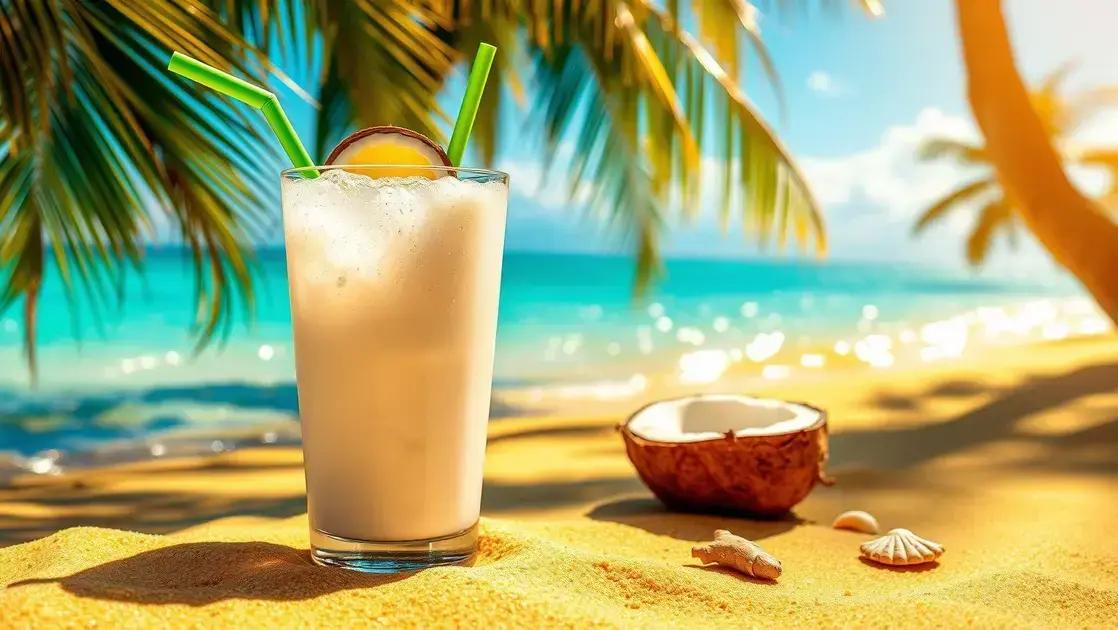 Água de coco com whey isolado e gengibre: refrescância e proteína em cada gole
