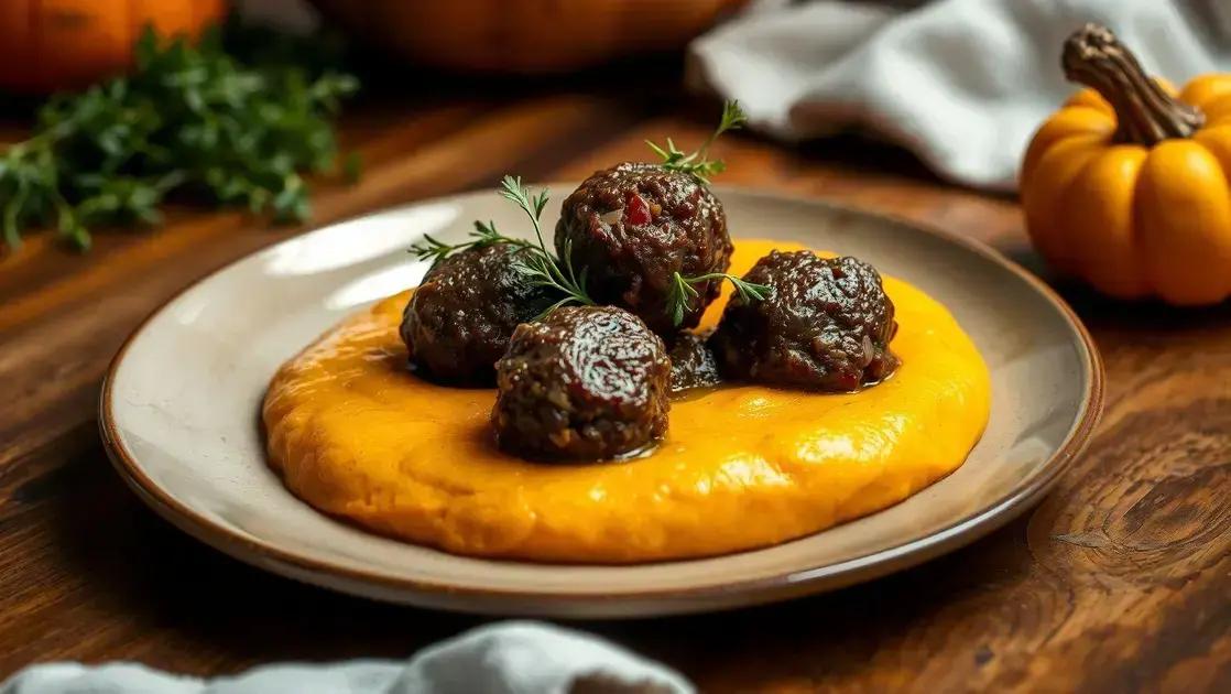 Almôndegas de carne moída magra com purê de abóbora: sabor, leveza e praticidade