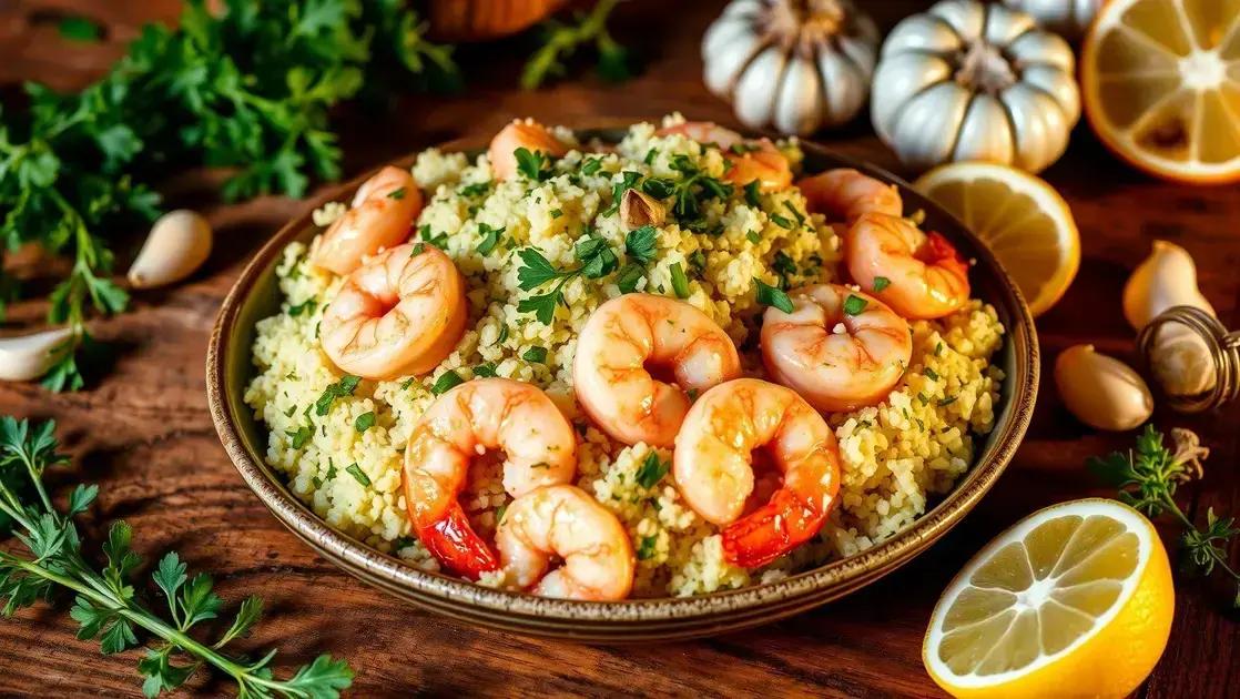Arroz de couve-flor com camarão ao alho: leve, saboroso e fácil para o dia a dia