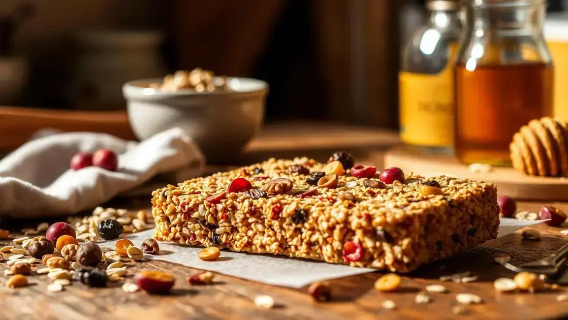 Barra de cereal caseira com quinoa puff: crocante, nutritiva e perfeita para o lanche rápido