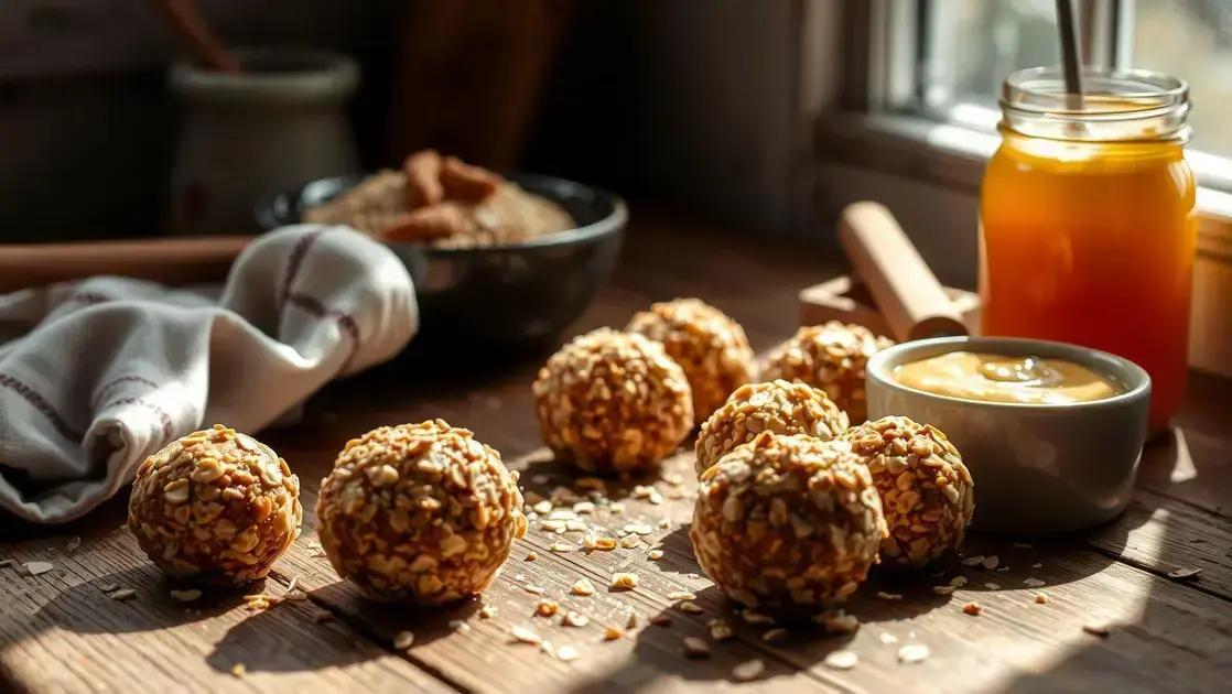 Bolinha fit de aveia, pasta de amendoim e mel: lanche saudável fácil e saboroso
