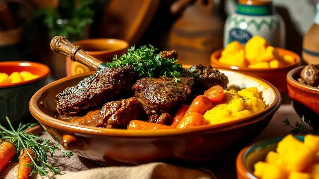Costela de panela com mandioquinha e cenoura baby: suculenta, prática e cheia de sabor
