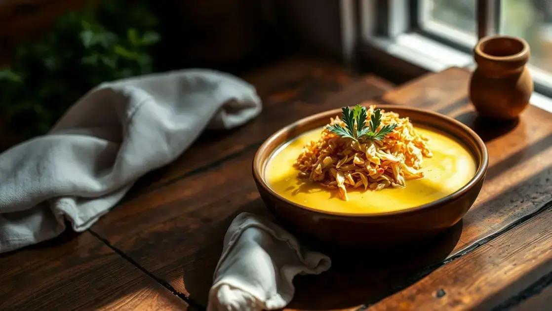 Creme de macaxeira com frango desfiado: comfort food saudável e sabor irresistível