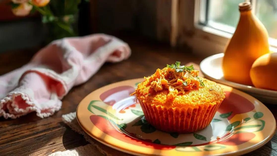 Cupcake salgado de frango com batata-doce: lanche prático e nutritivo para o dia a dia