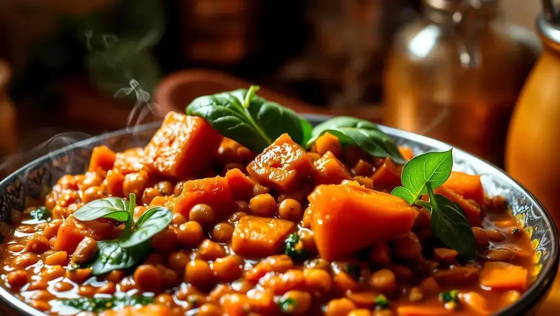 Curry de lentilhas com inhame e espinafre: uma explosão de sabor sem peso na consciência