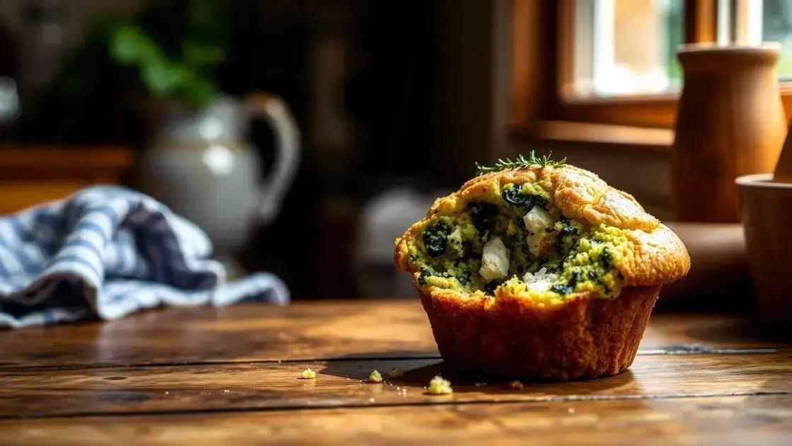 Muffin salgado de espinafre e ricota: leve, prático e irresistível para o lanche ou café