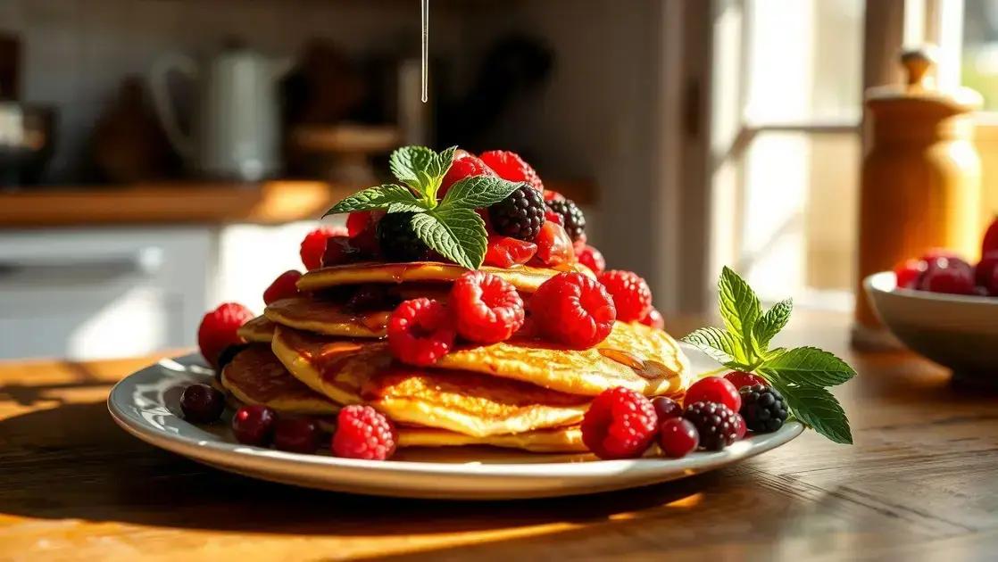 Panqueca proteica com frutas vermelhas: café da manhã leve e sabor marcante
