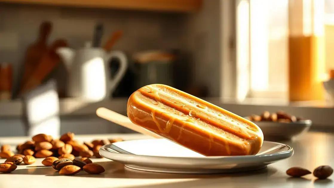 Picolé proteico de café com leite de amêndoas: refresco saudável e fácil para o verão