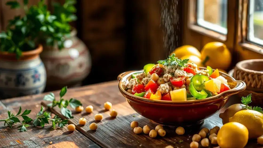Salada de grão-de-bico com atum light: sabor e praticidade para o seu almoço