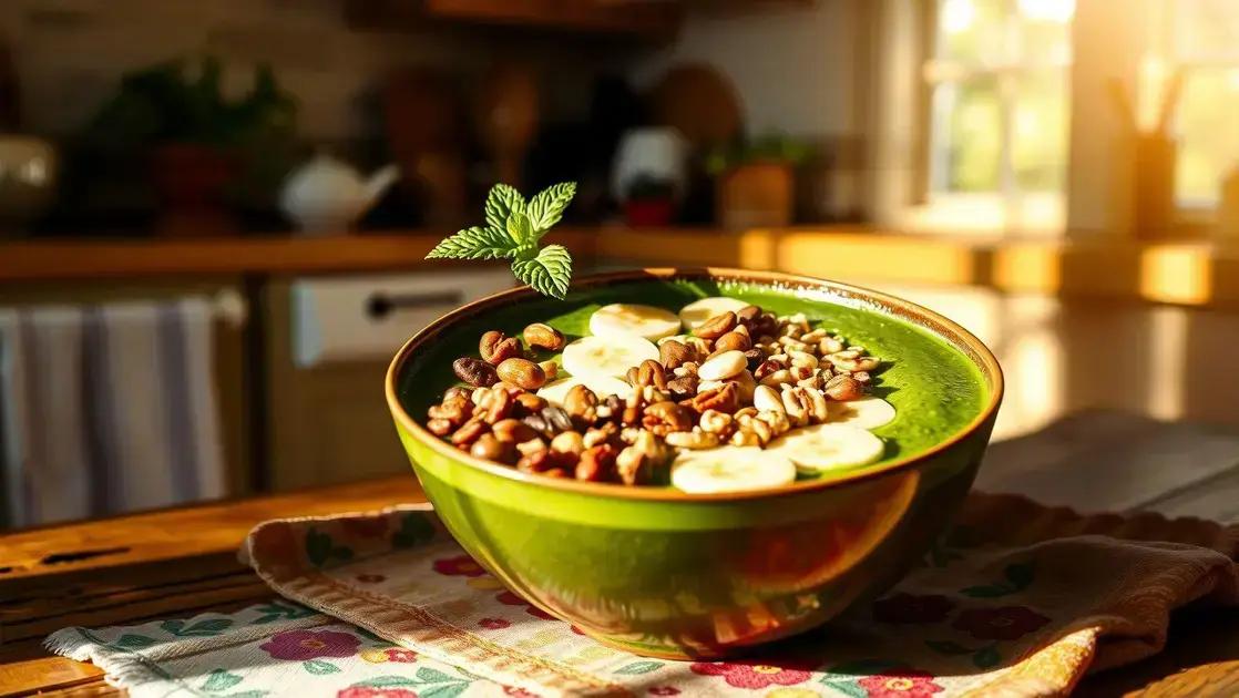 Smoothie bowl de espirulina com banana e castanhas: explosão de energia e sabor saudável
