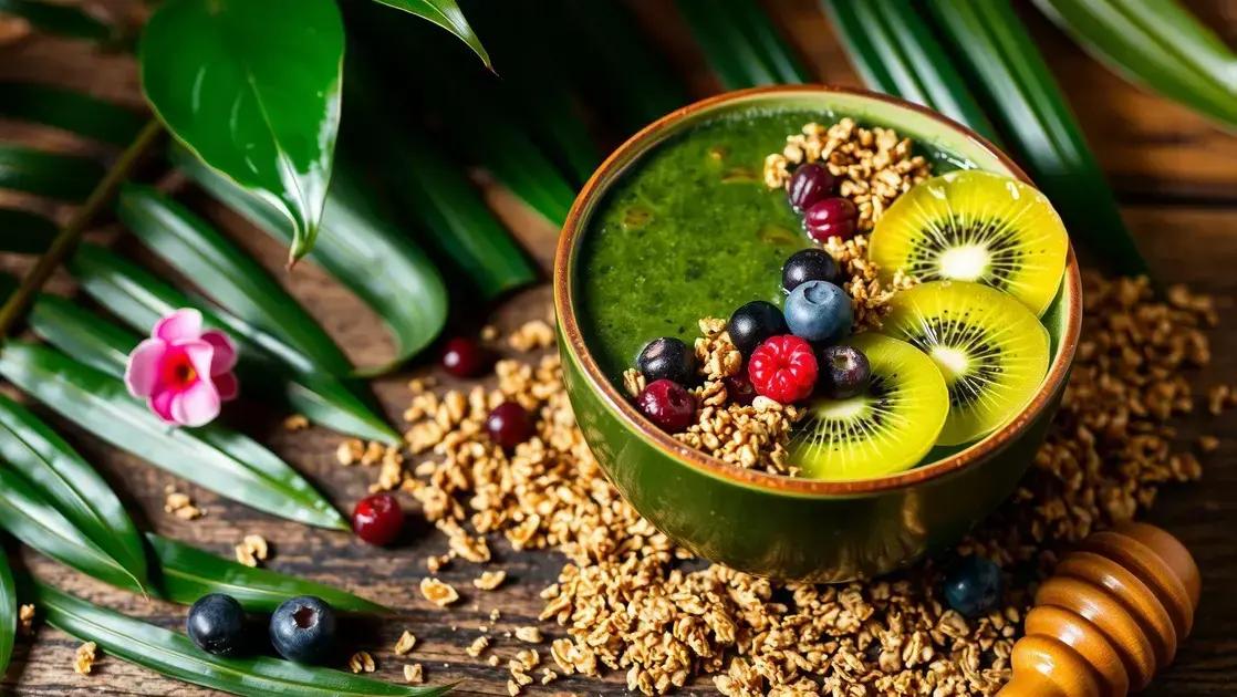 Smoothie bowl de spirulina e kiwi: energia e frescor em sua primeira colherada