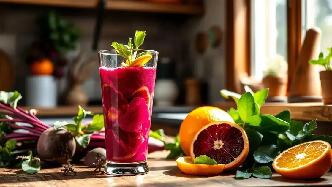 Smoothie de beterraba e laranja: energia, sabor e leveza em uma bebida saudável