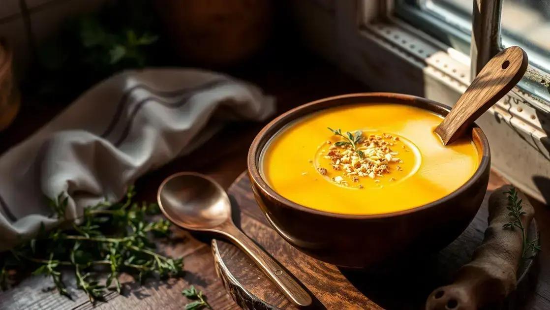 Sopa cremosa de inhame com gengibre: receita leve, fácil e cheia de sabor para o jantar
