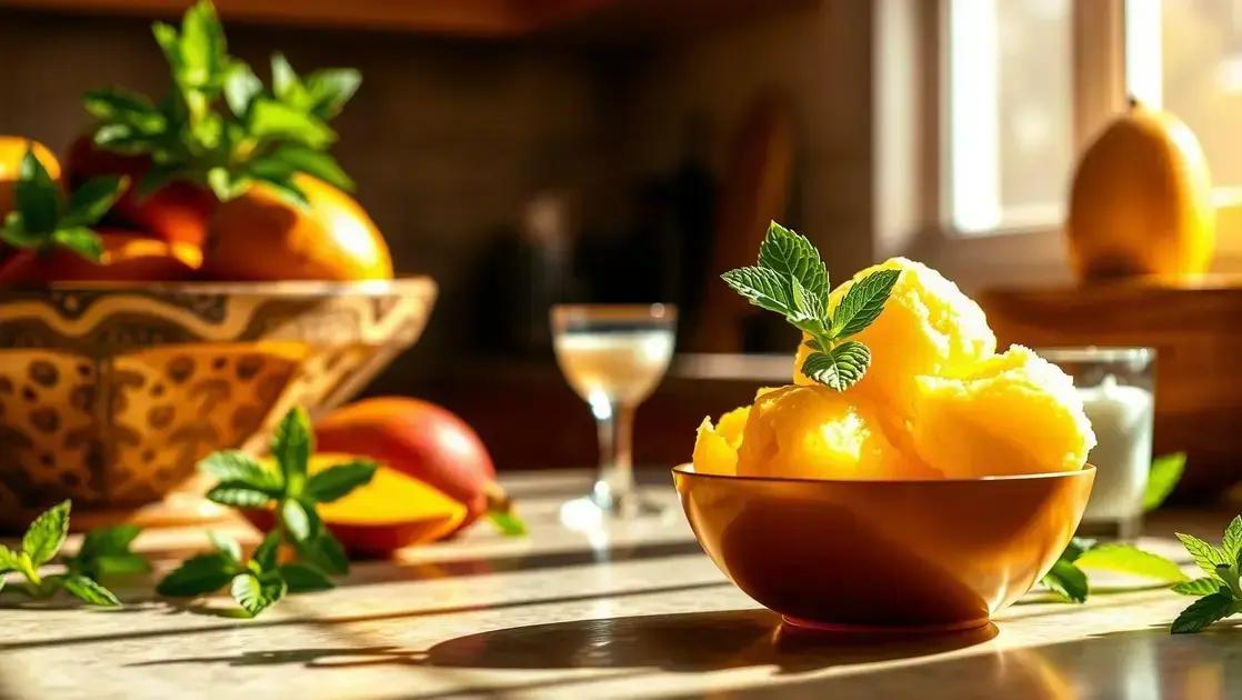 Sorvete de manga com iogurte grego: refrescante e saudável para dias quentes