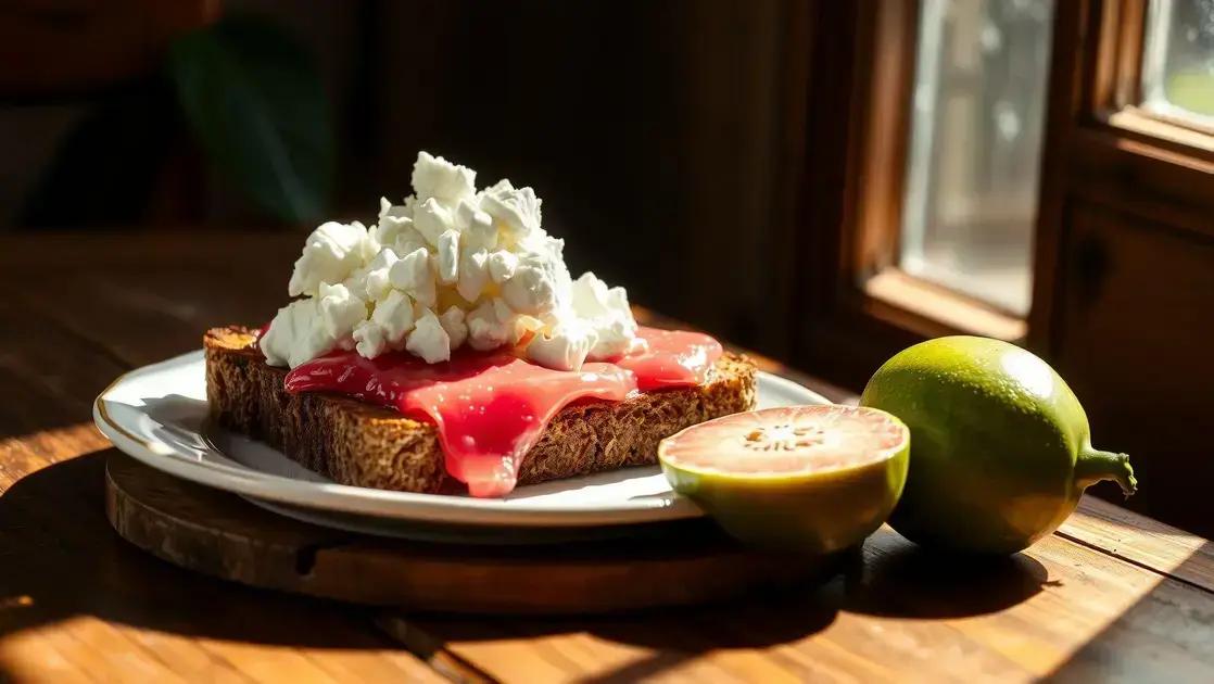 Torrada integral com queijo cottage e goiabada fit: café da manhã leve e saboroso