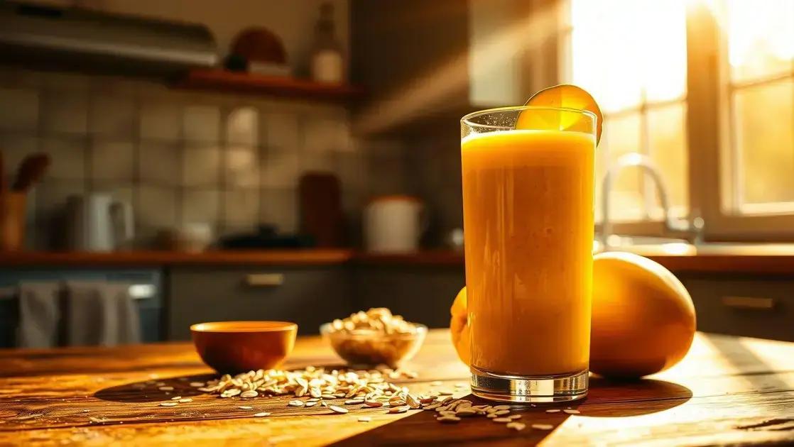 Vitamina de manga com whey e aveia: café da manhã nutritivo para começar bem o dia