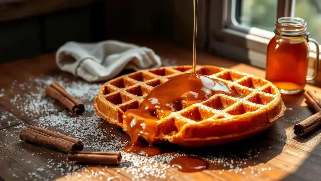 Waffle de batata-doce com mel: opção saudável, leve e prática para o café da manhã