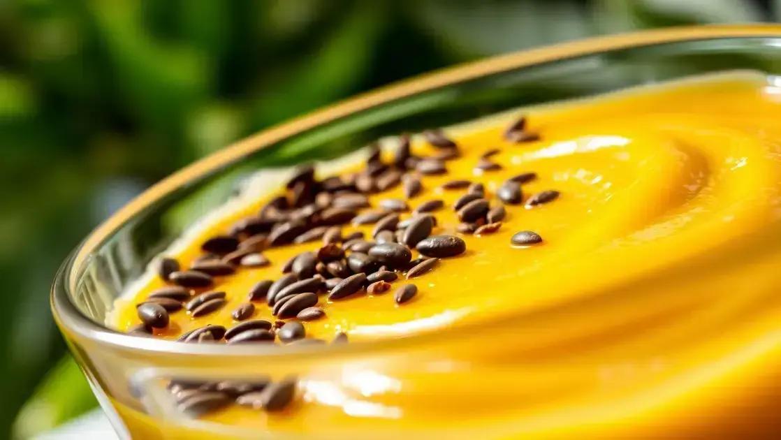 Creme de cajá com sementes de linhaça: sobremesa leve e cheia de sabor tropical
