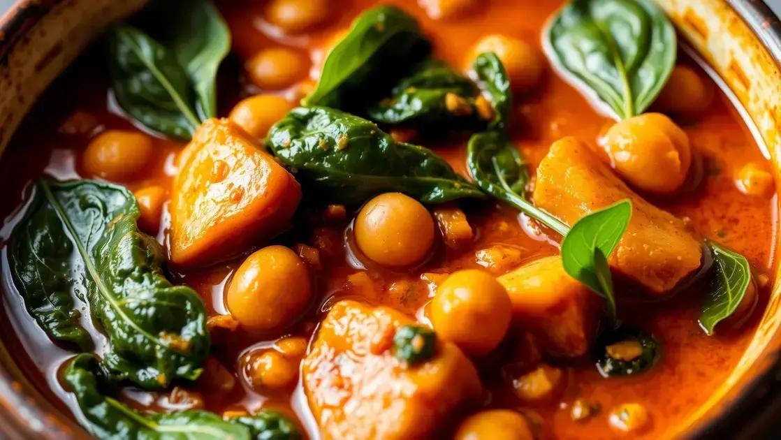 Curry de grão-de-bico com inhame e espinafre: opção saudável, prática e cheia de sabor