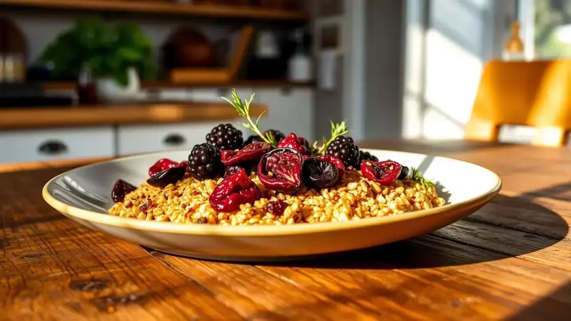 Farofa fitness de quinoa com umbu desidratado: crocante, nutritiva e cheia de sabor