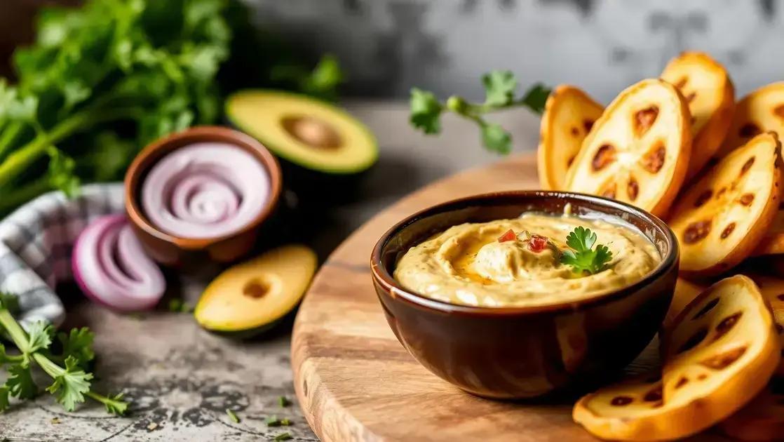 Hummus de beterraba com palitos de inhame: snack saudável, vibrante e prático