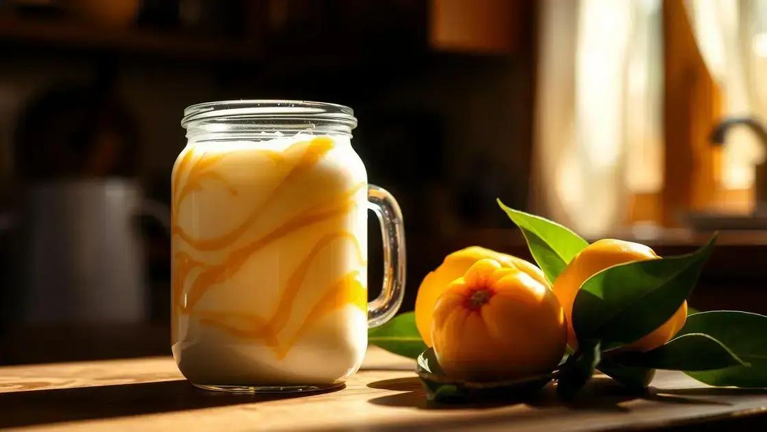 Leite fermentado caseiro com polpa de cajá: cremoso, saudável e refrescante