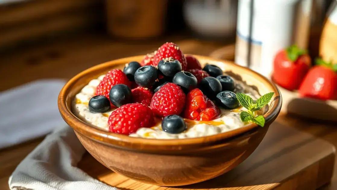 Mingau de aveia com whey e frutas vermelhas: opção fit para café da manhã nutritivo