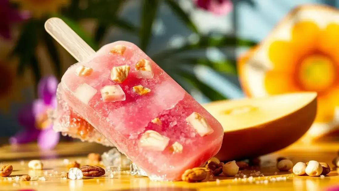 Picolé de graviola com pedaços de castanha: refrescante, saudável e cheio de sabor