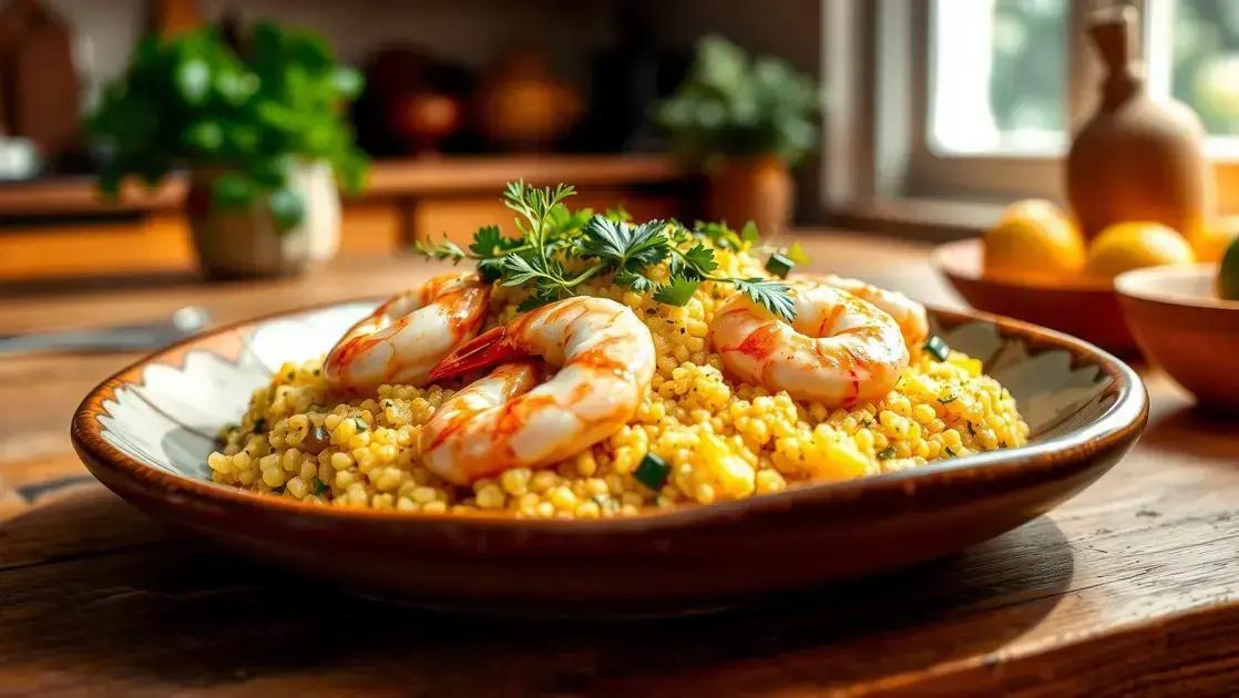 Risoto de camarão com quinoa e abobrinha: leve, saboroso e nutritivo para o dia a dia