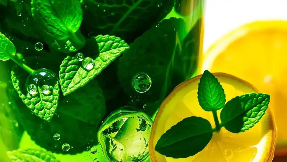 Shot de clorofila com hortelã e limão: energia natural para seu dia ficar mais leve