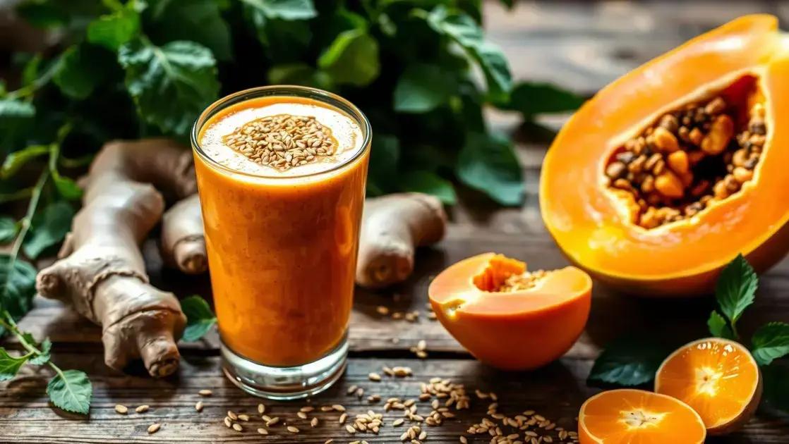 Smoothie de mamão com gengibre e linhaça: café da manhã leve, funcional e refrescante