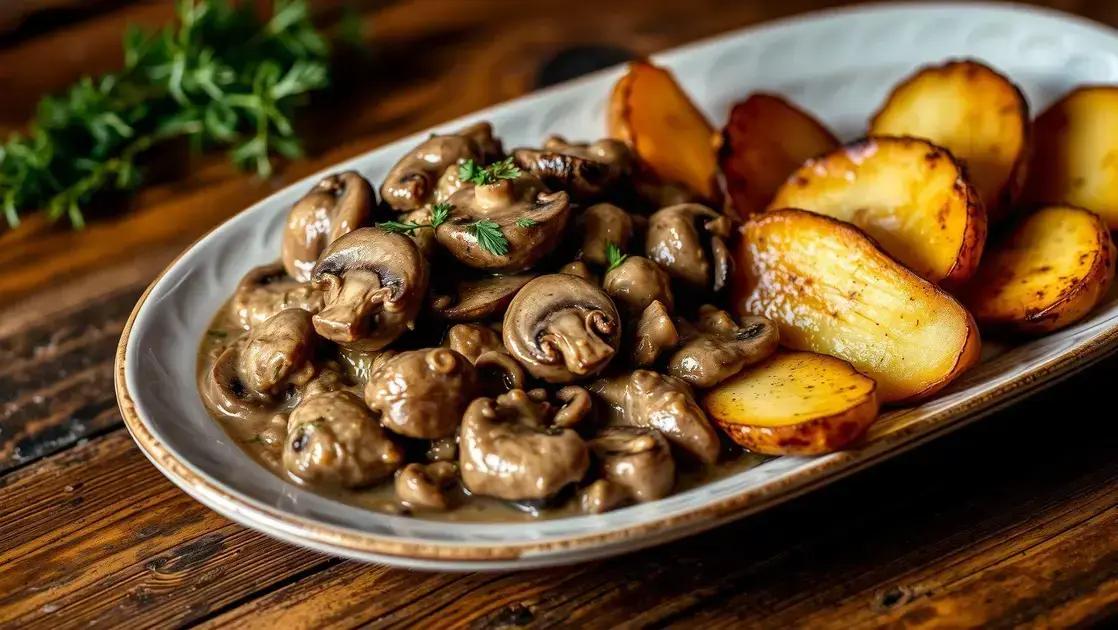 Strogonoff de cogumelos com batata-baroa assada: comfort food saudável e irresistível