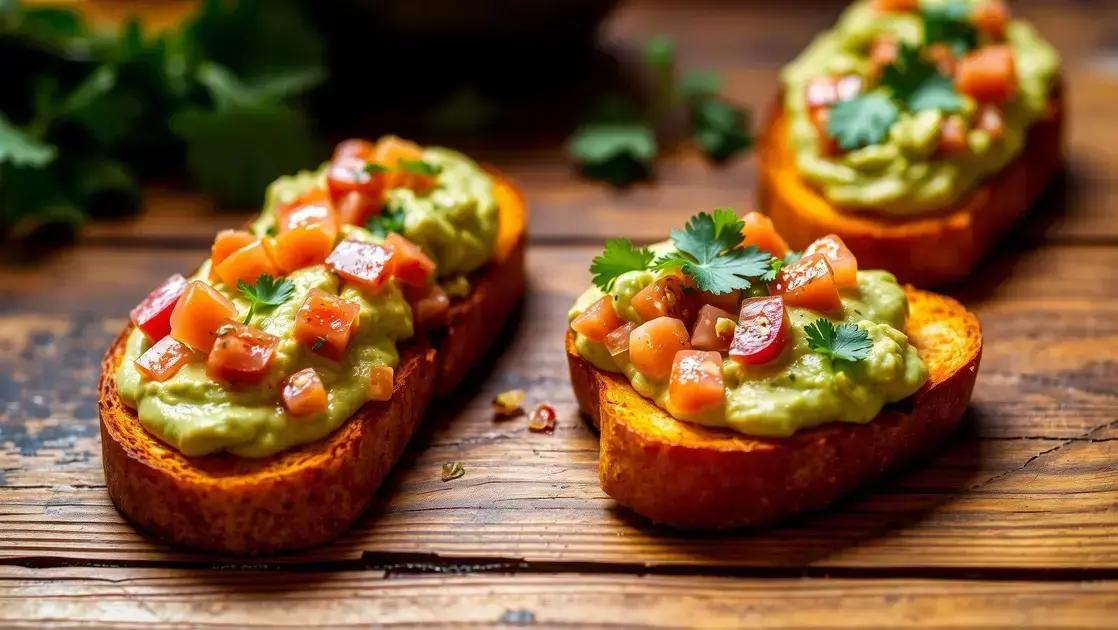 Torradas de inhame com guacamole light: lanche saudável e cheio de sabor