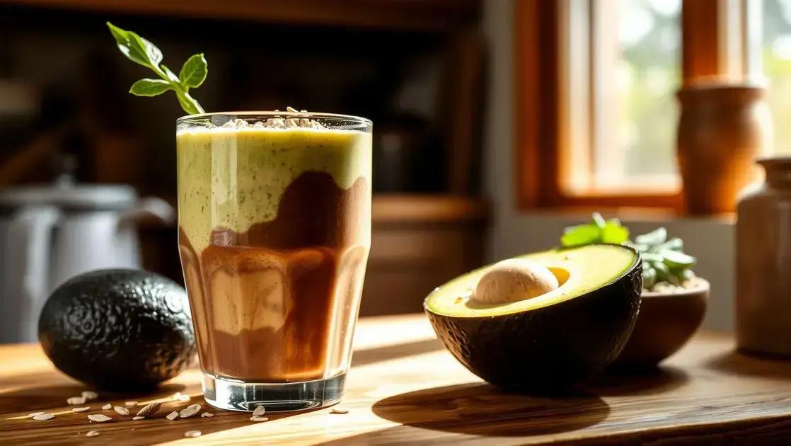 Vitamina de abacate com cacau e aveia: receita nutritiva para um café da manhã completo
