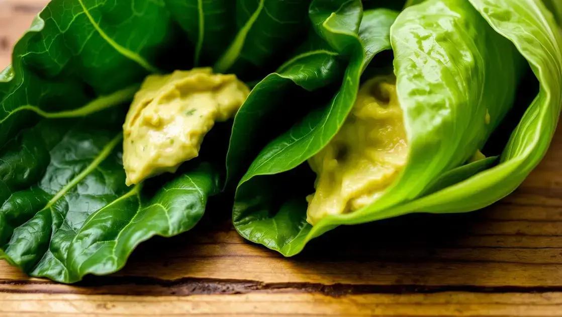 Wrap de folha de couve com pasta de abacate: leve, funcional e cheio de sabor