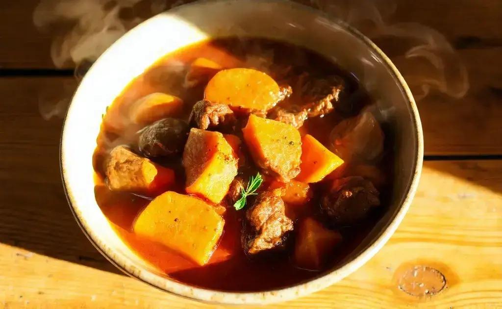Ensopado light de carne seca com batata-doce: sabor e praticidade em cada colherada